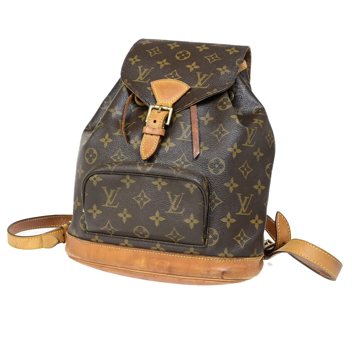 LOUIS VUITTON Montsouris GM Backpack Bag Monogram Leather Brown M51135 77YE693