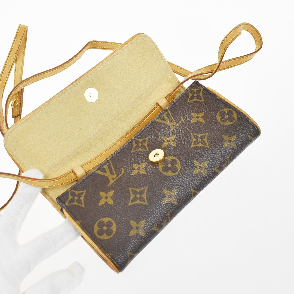 LOUIS VUITTON Pochette Twin PM 2Way Shoulder Clutch Bag Monogram M51854 35KB312