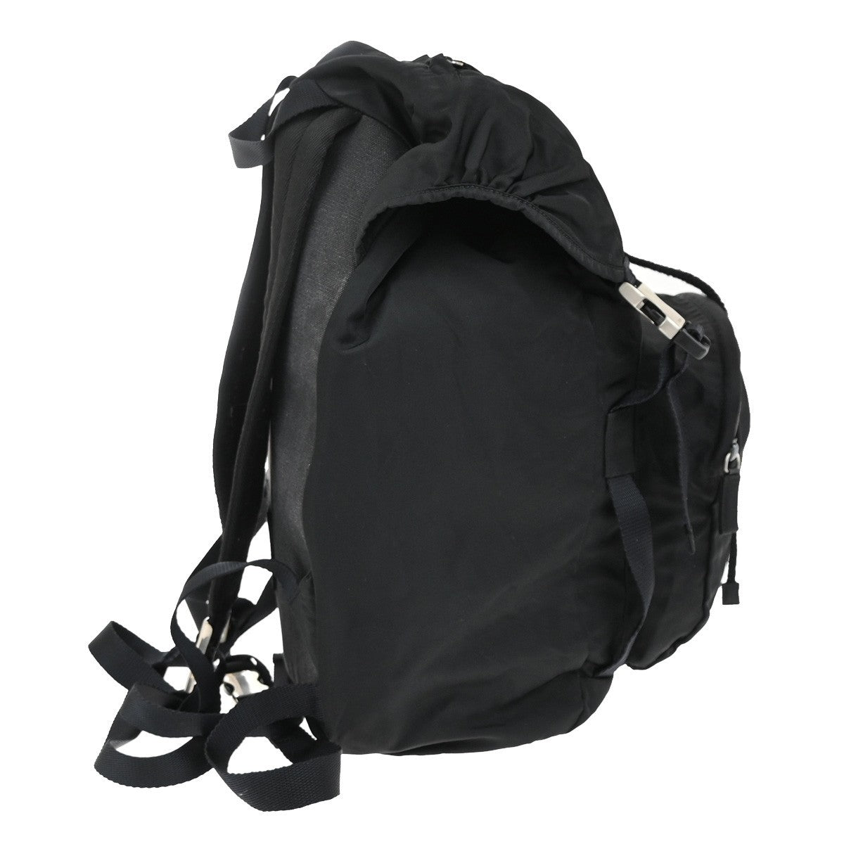 PRADA Logo Tessuto Backpack Bag Nylon Black Nero SHW Italy 38KB617