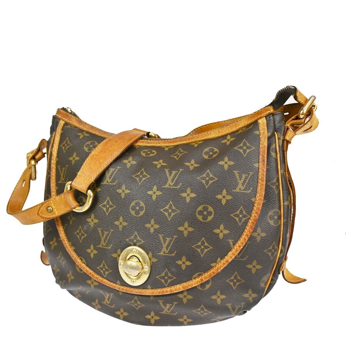 LOUIS VUITTON Tolum GM Shoulder Bag Monogram Leather Brown Spain M40075 80KA559