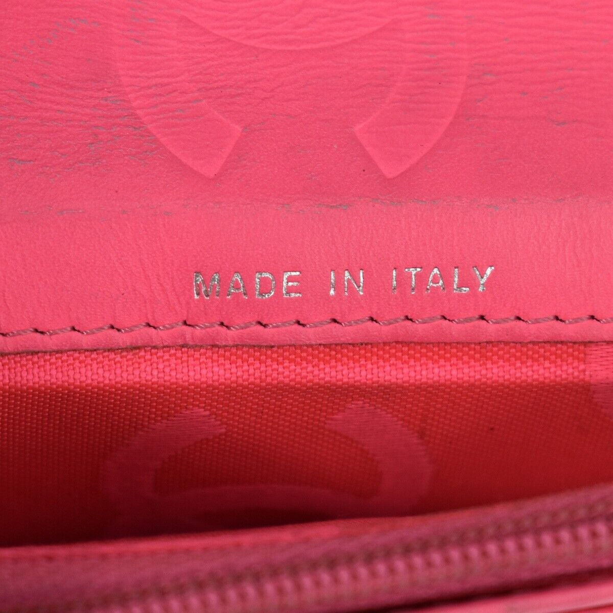 CHANEL CC Logo Cambon Long Bifold Wallet Leather Black Pink Italy 33SH088