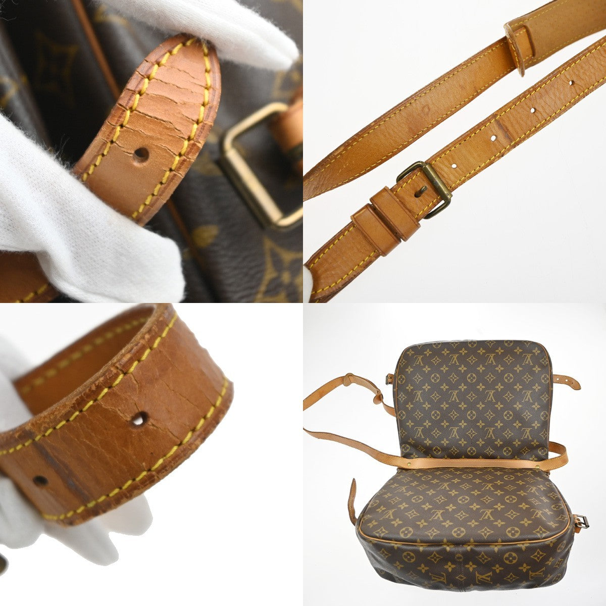 LOUIS VUITTON Saumur 35 Shoulder Bag Monogram Leather Brown M42254 86MA460