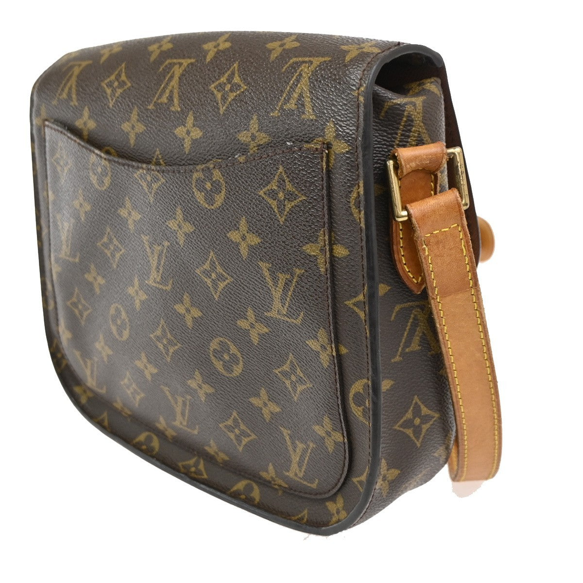 LOUIS VUITTON Saint Cloud GM Shoulder Bag Monogram Leather Brown M51242 34CA715