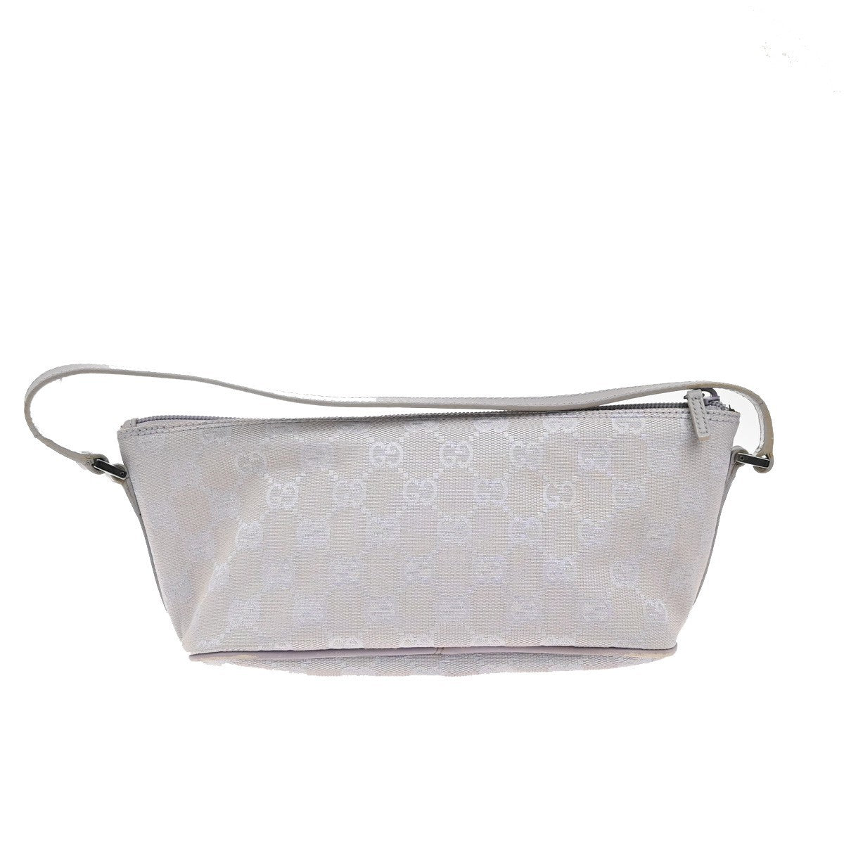 GUCCI Logo GG Pattern Shoulder Hand Bag Canvas Leather Lavender Italy 66EG020