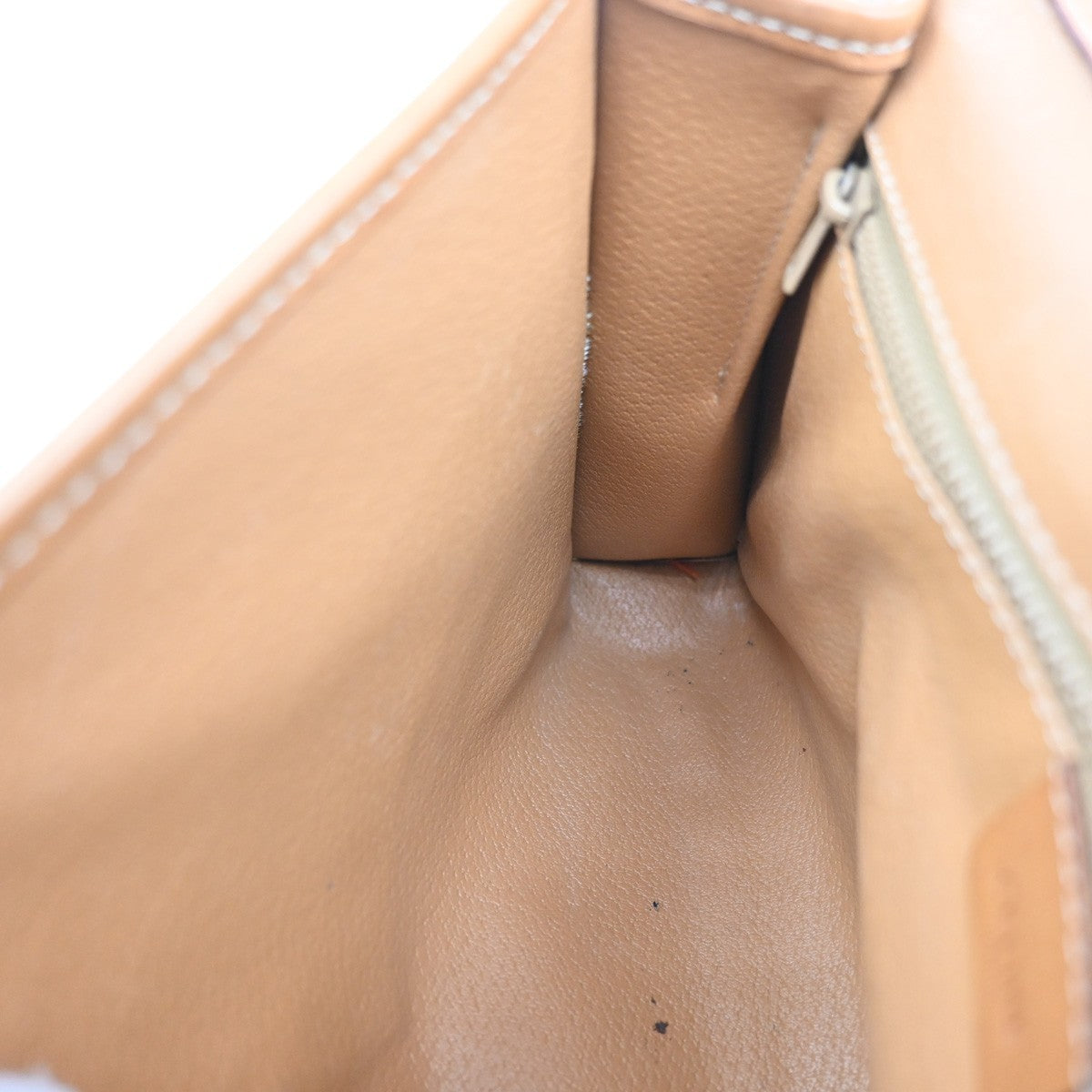 CELINE Macadam Pattern 2Way Shoulder Clutch Bag PVC Leather Beige Italy 69MA114