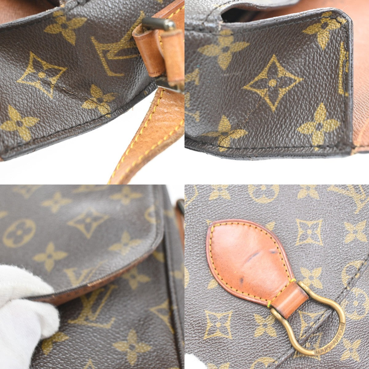 LOUIS VUITTON Saint Cloud GM Shoulder Bag Monogram Leather Brown M51242 31SA101