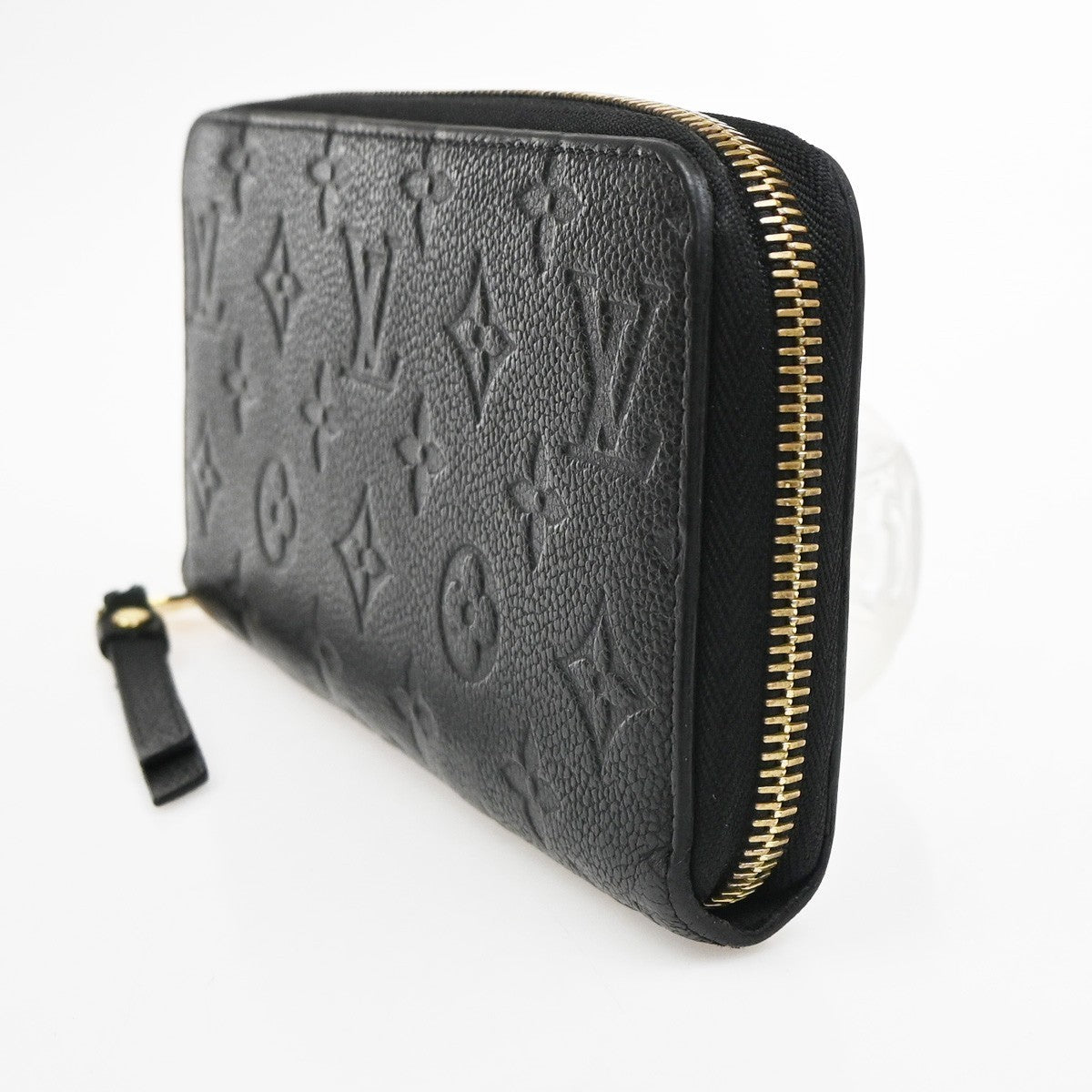 LOUIS VUITTON Zippy Long Wallet Monogram Empreinte Leather Black M61864 80KD173
