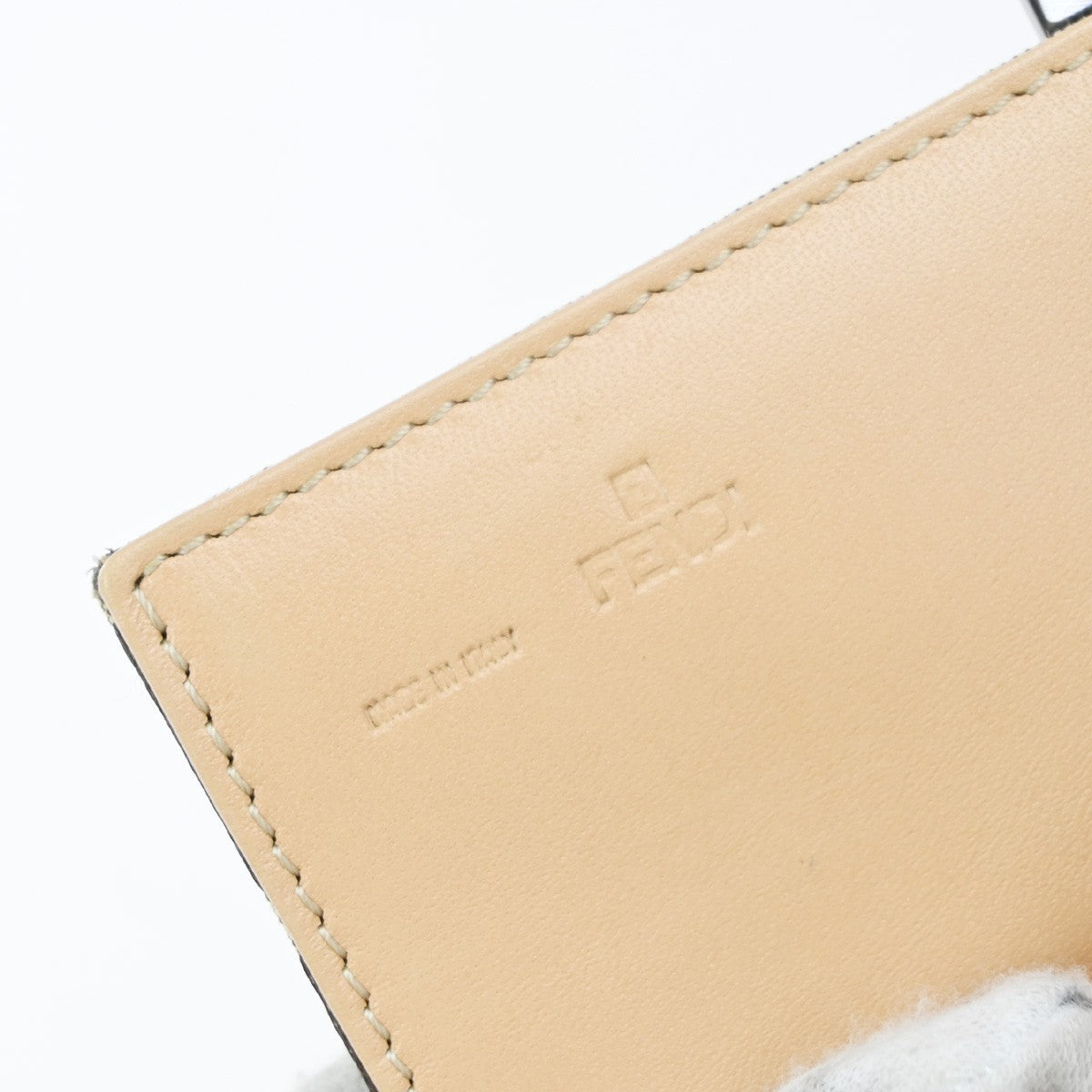 FENDI Logo Zucca Pattern Long Bifold Wallet Canvas Leather Brown 01EG350