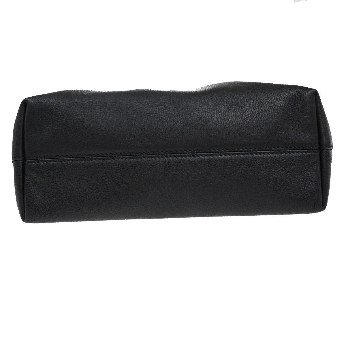 PRADA Logo 2Way Shoulder Hand Bag Vit Daino Leather Black GHW 25RF857
