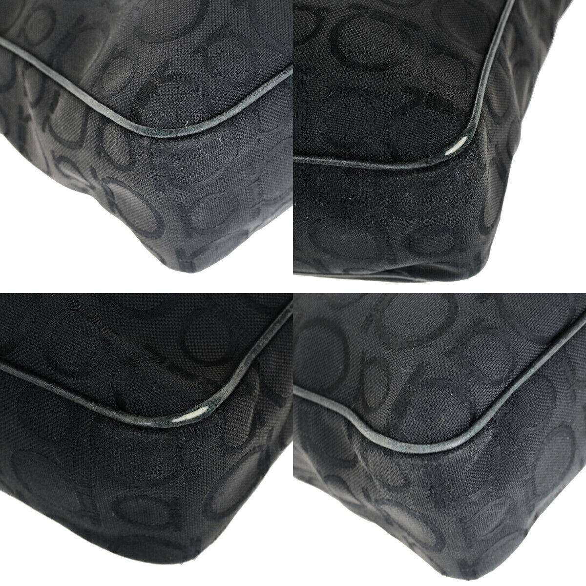 SALVATORE FERRAGAMO Gancini Tote Shoulder Bag Canavs Leather Black SHW 09YF536
