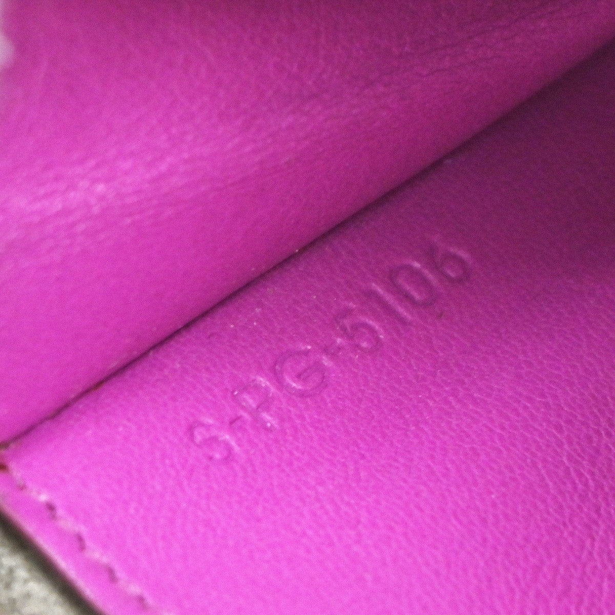 CELINE Logo Bifold Long Wallet Leather Gray Purple SHW 02EG115