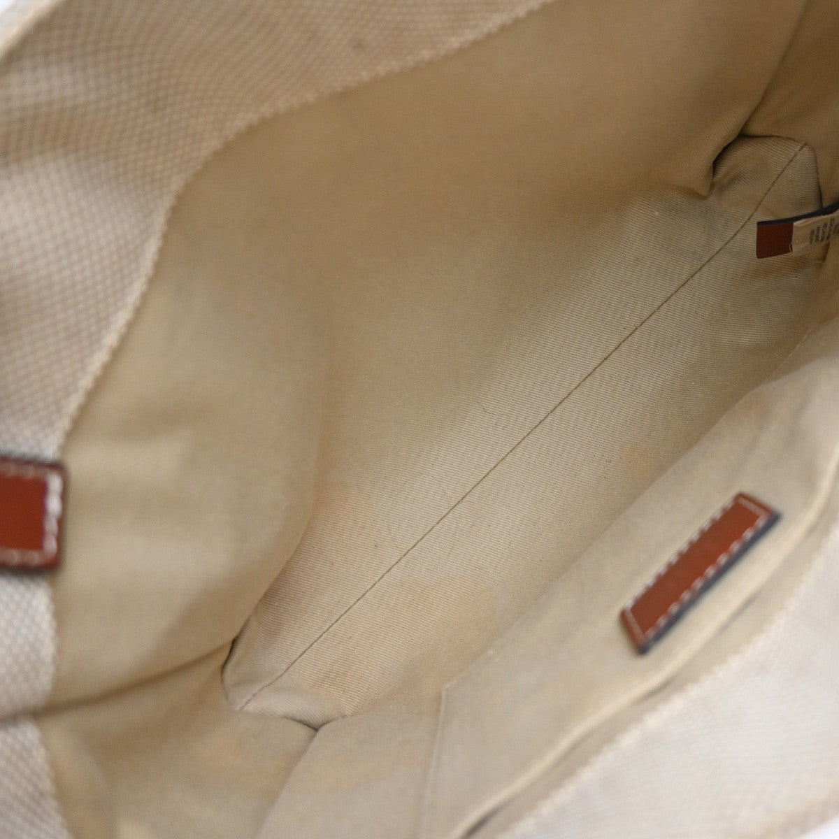 CHLOE Logo Woody Small Hand Tote Bag 100% Cotton Leathr Beige Italy 30KP573