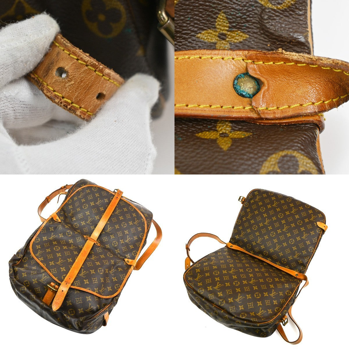 LOUIS VUITTON Saumur 35 Shoulder Bag Monogram Leather BN France M42254 89CA984