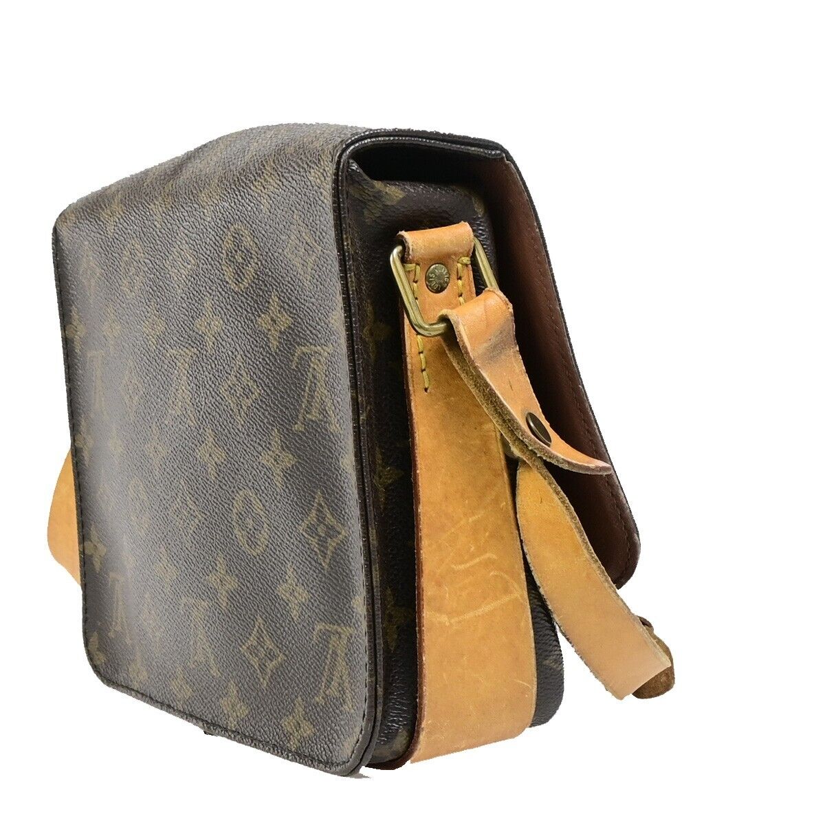 LOUIS VUITTON Cartouchiere MM Shoulder Bag Monogram Leather Brown M51253 36EB598