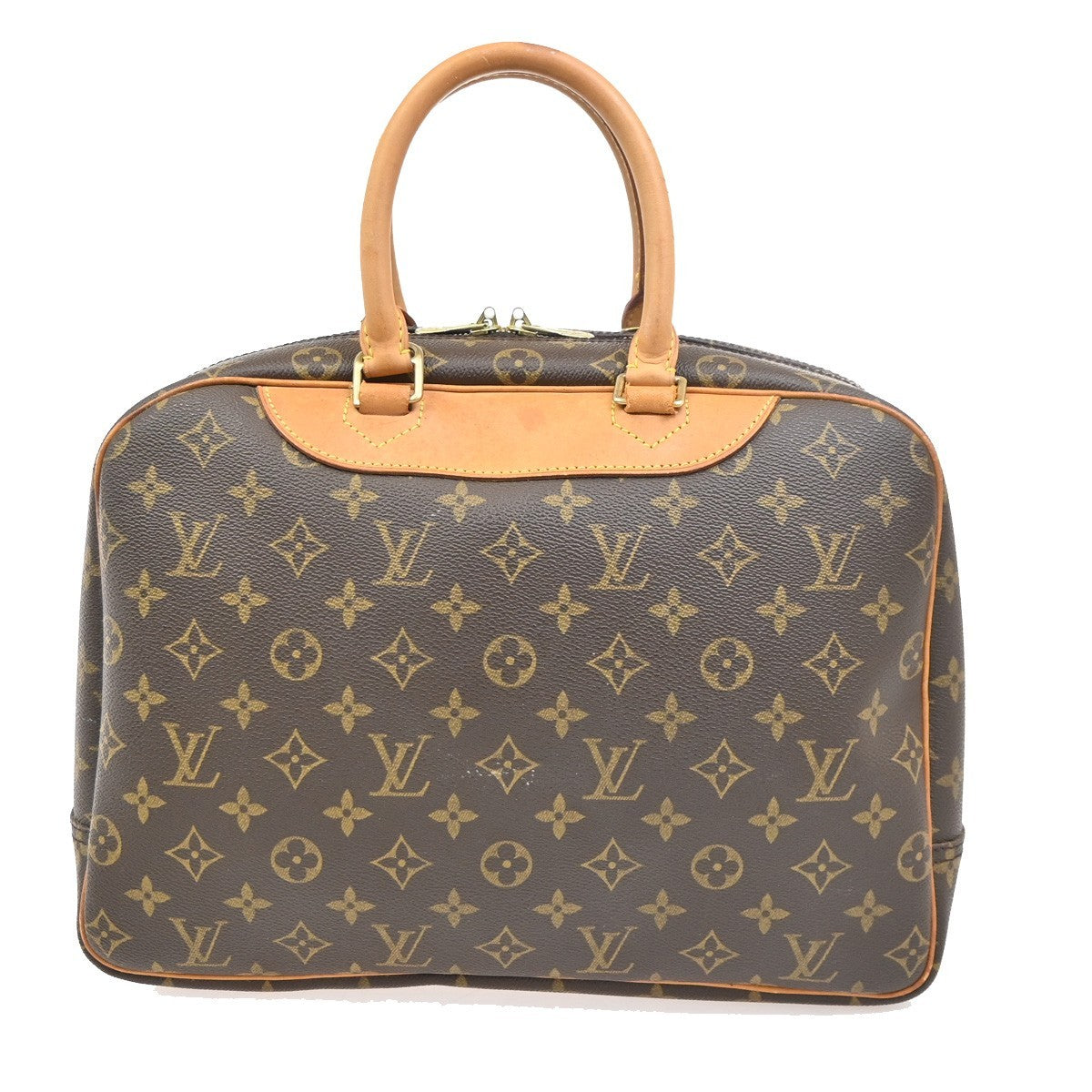 LOUIS VUITTON LV Logo Deauville Hand Bag Monogram Leather Brown M47270 88TA717