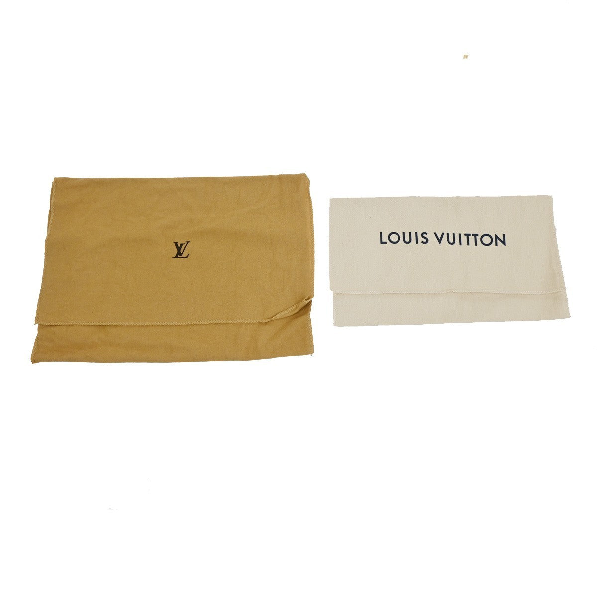 LOUIS VUITTON Logo 10 Set Dust Bag Drawstring Canvas Cotton Beige Brown 09KC872