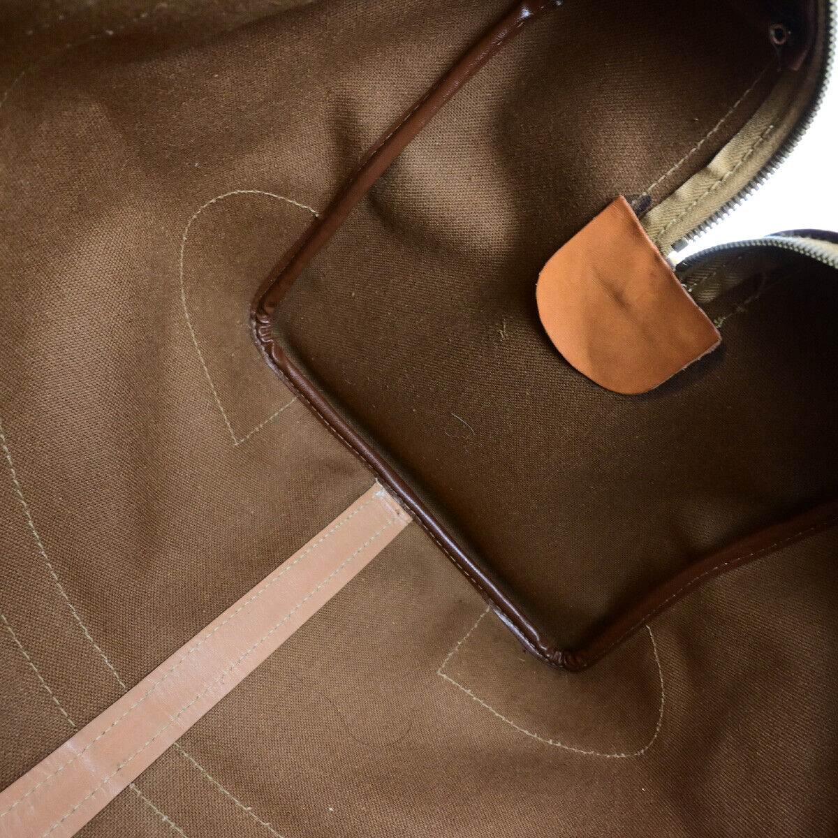 CELINE Logo Macadam Pattern Travel Hand Bag PVC Leather Brown GHW 62YG501