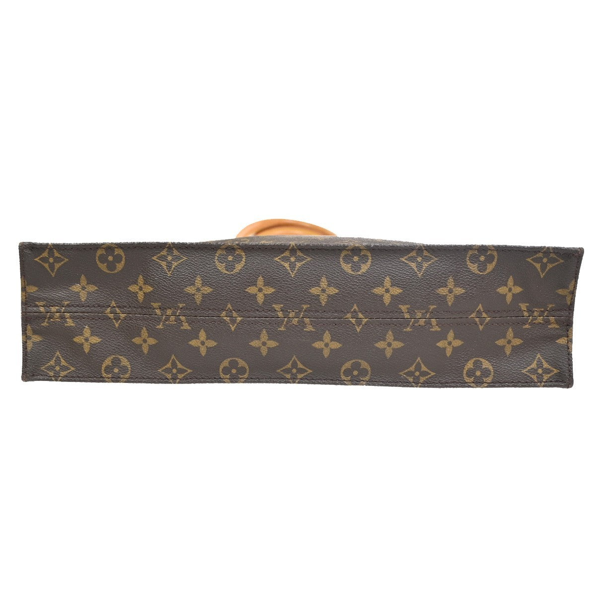 LOUIS VUITTON Logo Sac Plat Hand Tote Bag Monogram Leather Brown M51140 37CA671