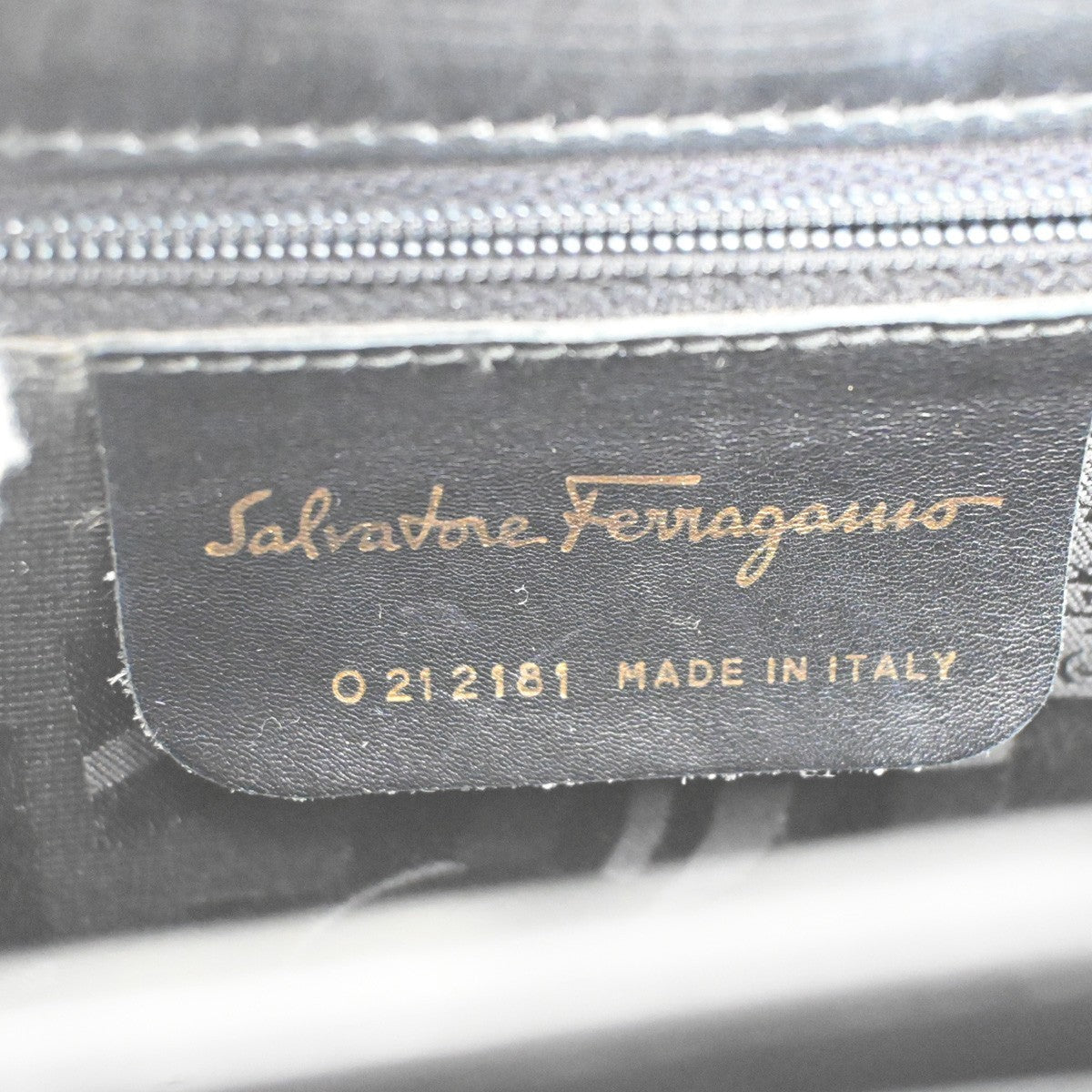 SALVATORE FERRAGAMO Logo Gancini Hand Bag Leather Black GHW Italy 36KA970