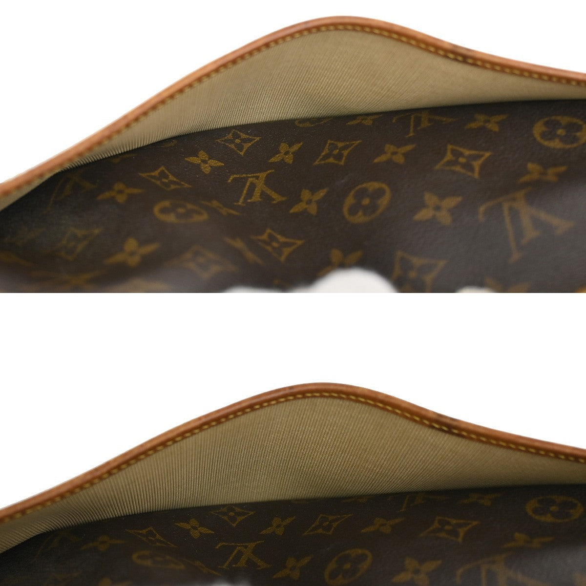 LOUIS VUITTON LV Logo Deauville Hand Bag Monogram Leather Brown M47270 36DA029