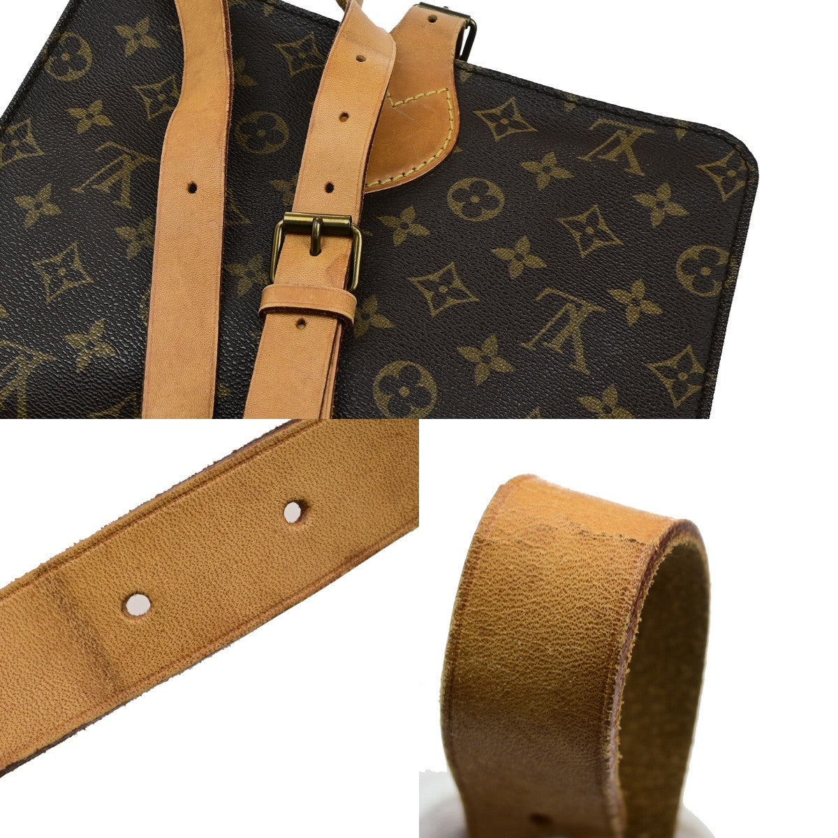 LOUIS VUITTON Cartouchiere GM Shoulder Bag Monogram Leather Brown M51252 85YH132