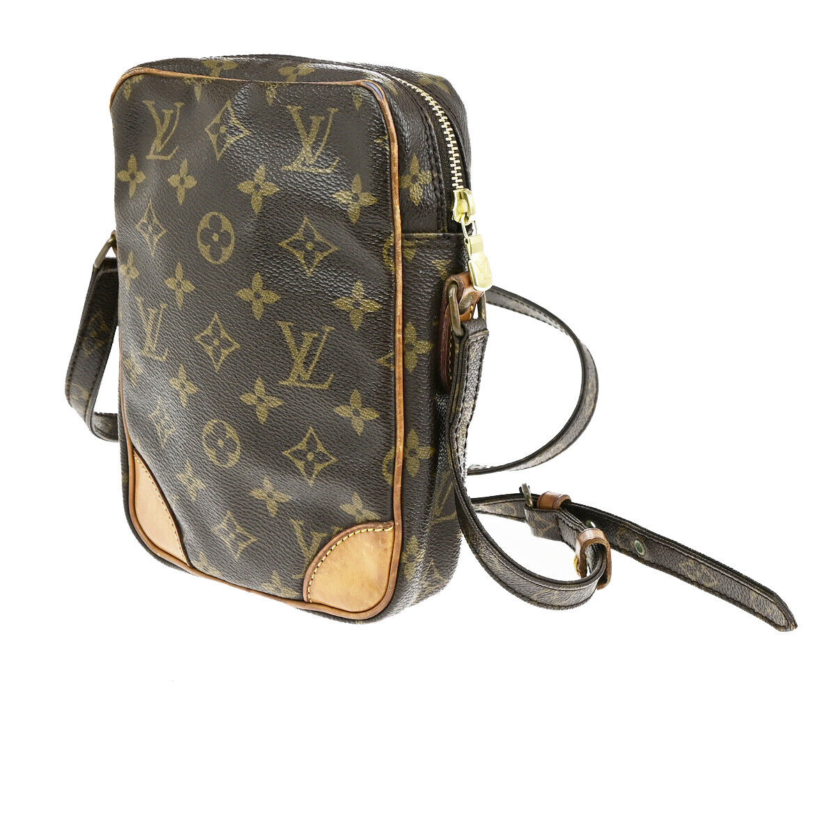 LOUIS VUITTON Danube Shoulder Bag Monogram Leather Brown France M45266 39YG596