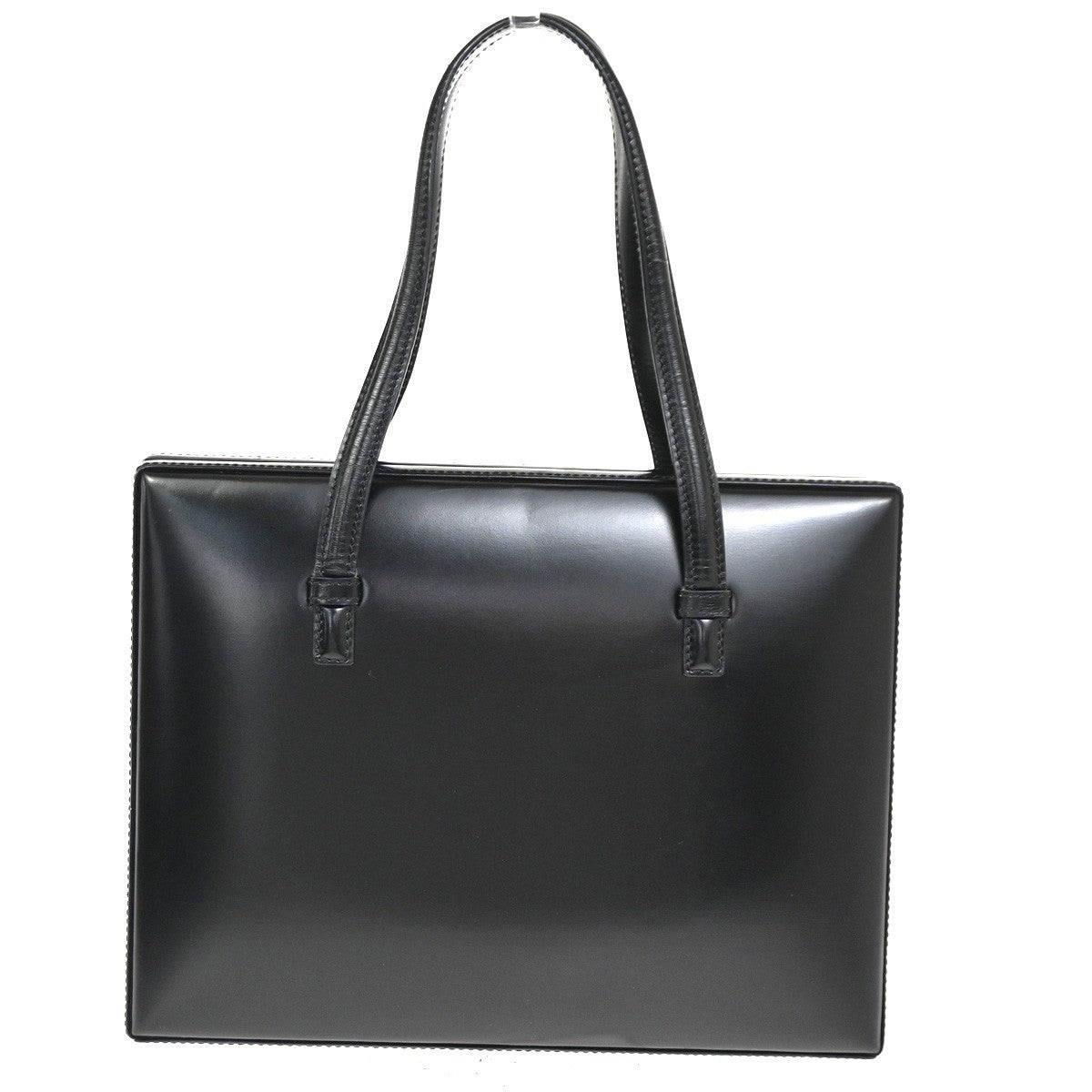 LOEWE Logo Shoulder Handbag Leather GHW Black Spain 76KC372