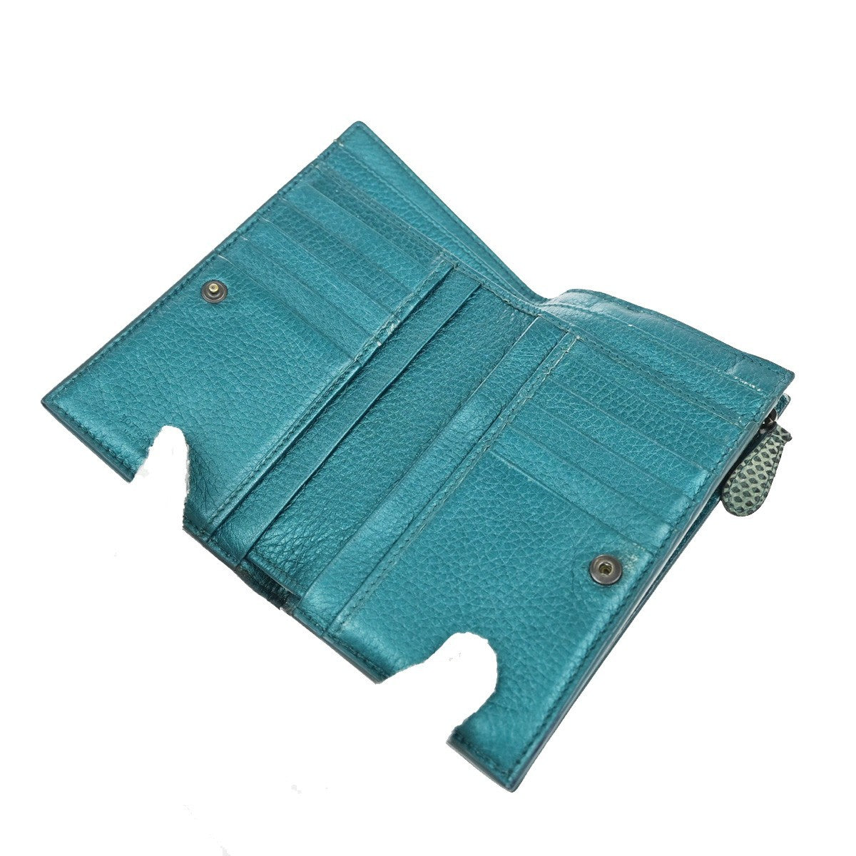 BOTTEGA VENETA Intrecciato Bifold Wallet Embossing Leather Green Italy 68KB228