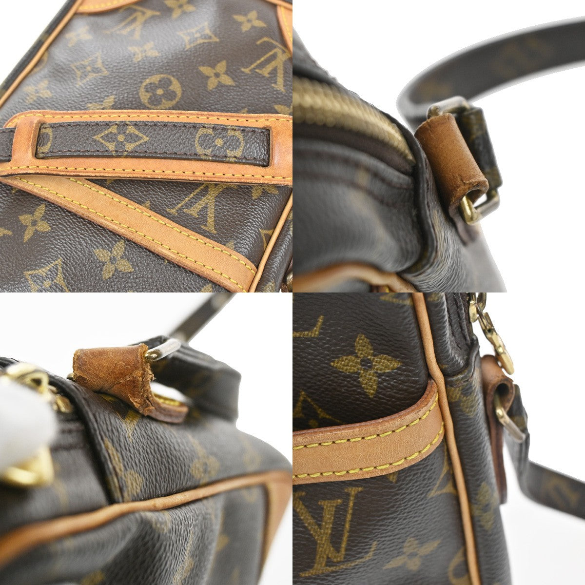 LOUIS VUITTON Danube Shoulder Bag Monogram Leather Brown France M45266 30CA204