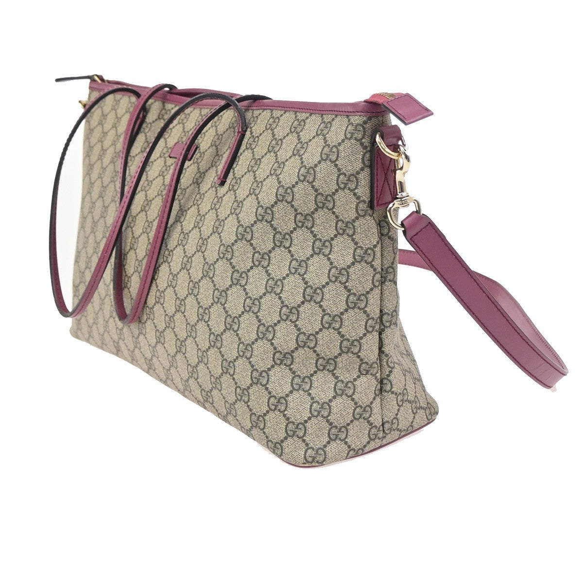 GUCCI Logo GG Pattern 2Way Shoulder Tote Bag Supreme Leather BN PK GHW 76KD024