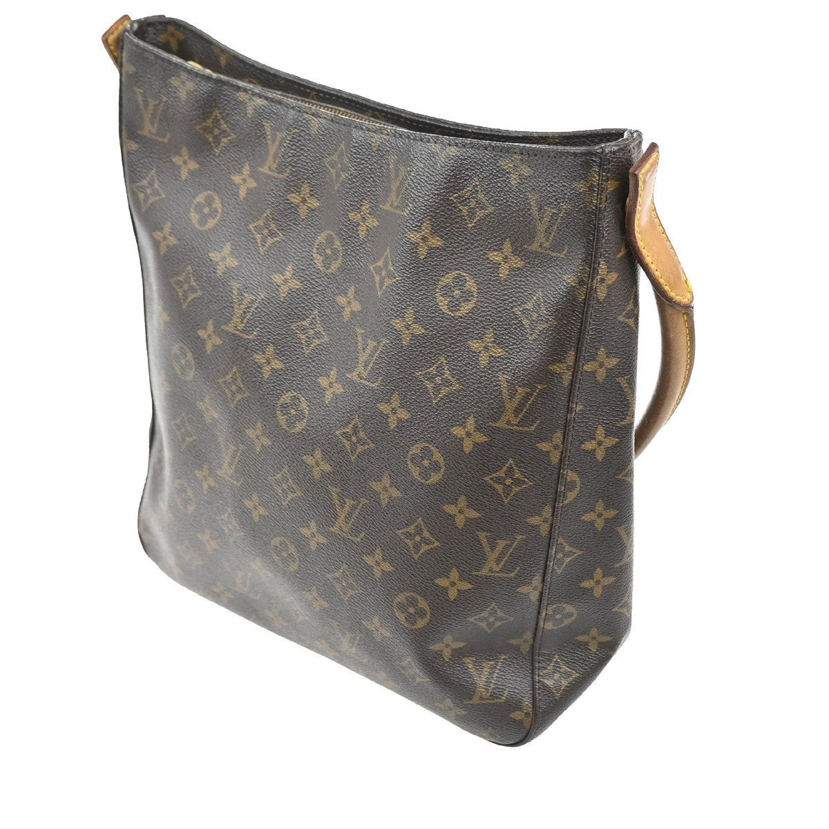 LOUIS VUITTON Logo Looping GM Shoulder Bag Monogram Leather Brown M51145 36MA043