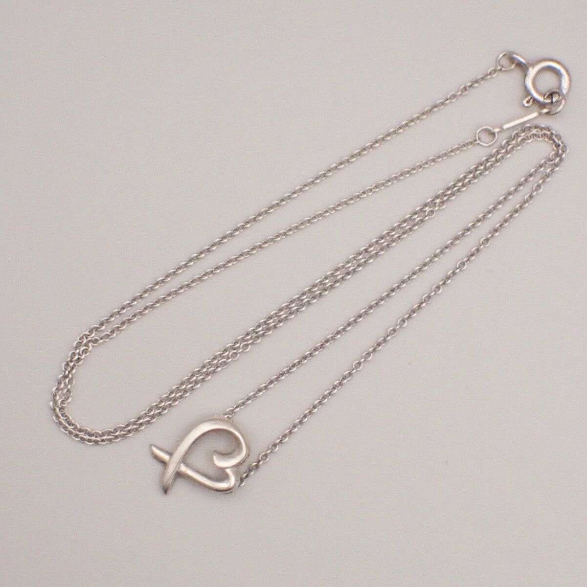 TIFFANY & CO. Loving Heart Chain Necklace Paloma Picass Silver Ag 925 01YF223