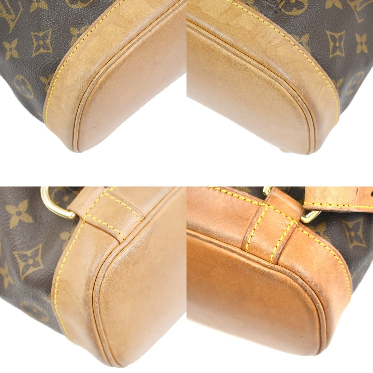 LOUIS VUITTON Montsouris MM Backpack Bag Monogram Leather Brown M51136 15ZA330