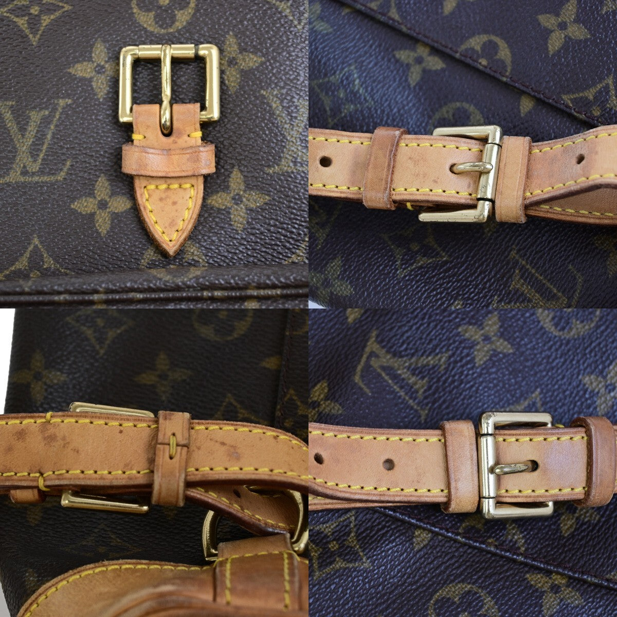 LOUIS VUITTON Montsouris MM Backpack Bag Monogram Leather Brown M51136 75EE122