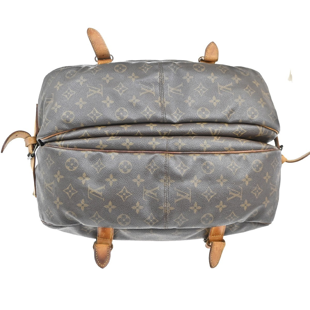 LOUIS VUITTON Logo Saumur 43 Shoulder Bag Monogram Leather Brown M42252 32KC654