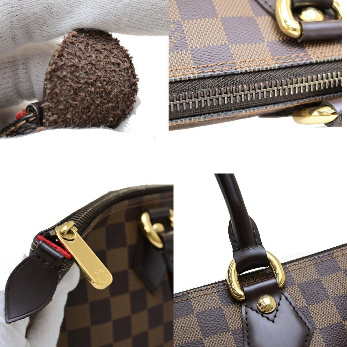 LOUIS VUITTON Saleya PM Hand Bag Damier Ebene Leather Brown N51183 52FB181