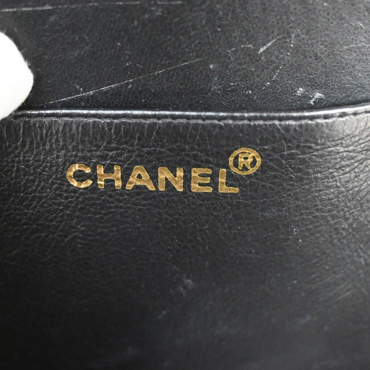 CHANEL CC Matelasse Round Vanity Chain Hand Bag Patent Leather Black 6820LC438