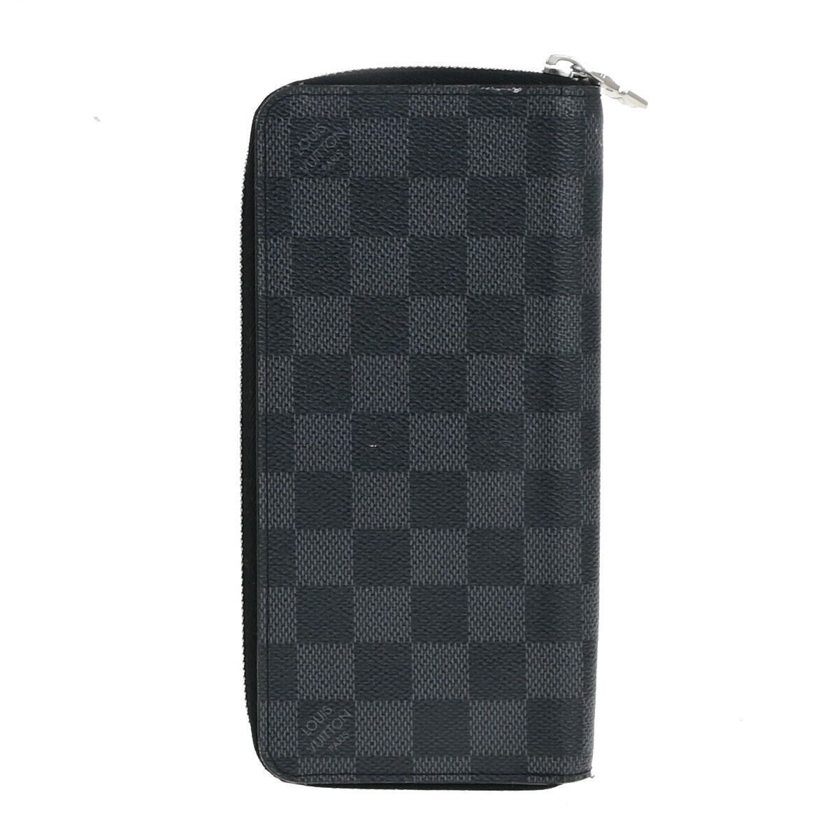 LOUIS VUITTON Long Zippy Wallet Vertical Damier Graphite Leather N63095 86KA436