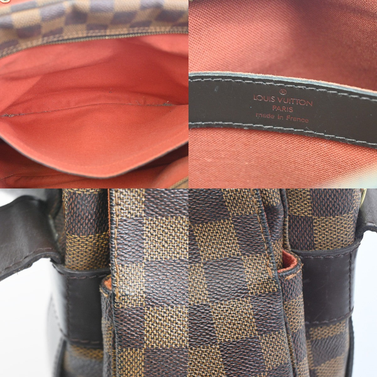 LOUIS VUITTON Naviglio Shoulder Bag Damier Ebene Leather Brown N45255 66CA753