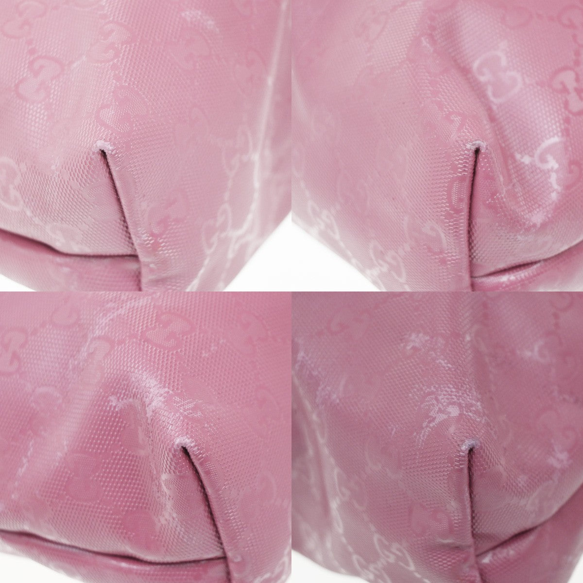 GUCCI Logo Imprime GG Pattern Shoulder Bag PVC Leather Pink GHW Italy 31KP453