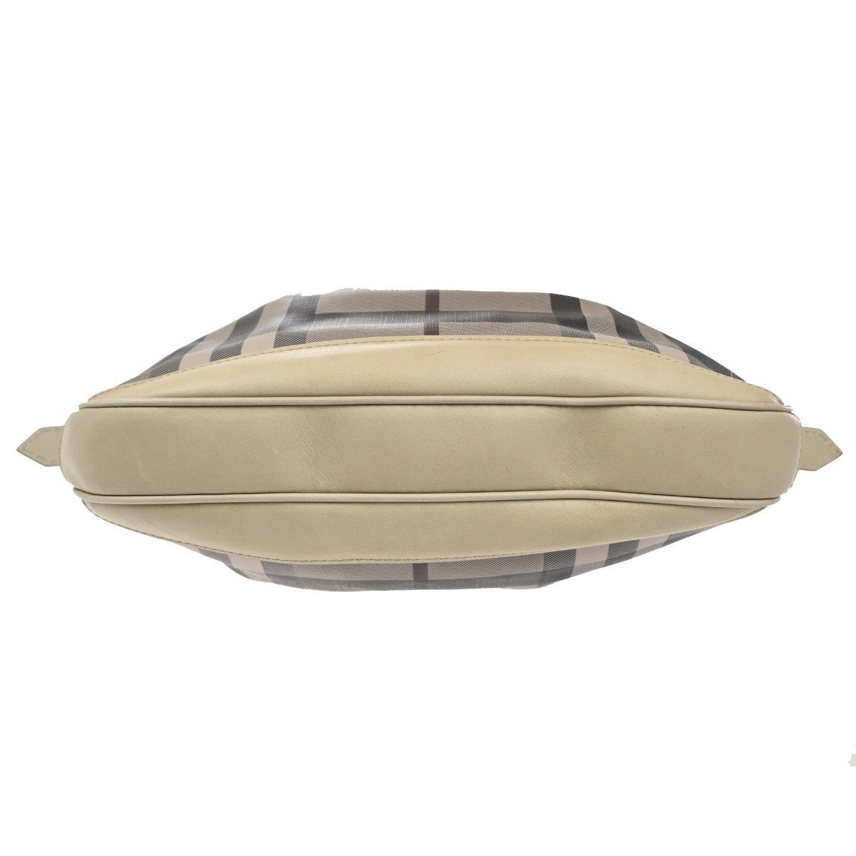 BURBERRY Logo Nova Check pattern Shoulder Hand Bag PVC Leather Beige 36MA197