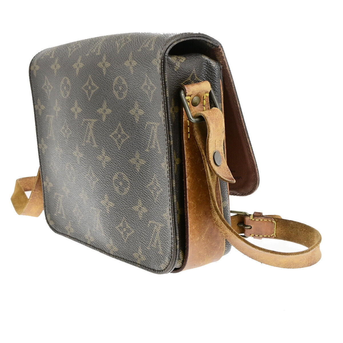 LOUIS VUITTON Cartouchiere MM Shoulder Bag Monogram Leather Brown M51253 61SH981