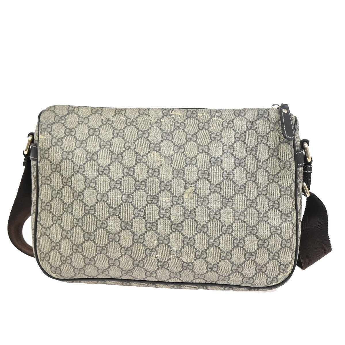 GUCCI GG Pattern Shoulder Messenger Bag Supreme Leather Brown GHW Italy 61KC909