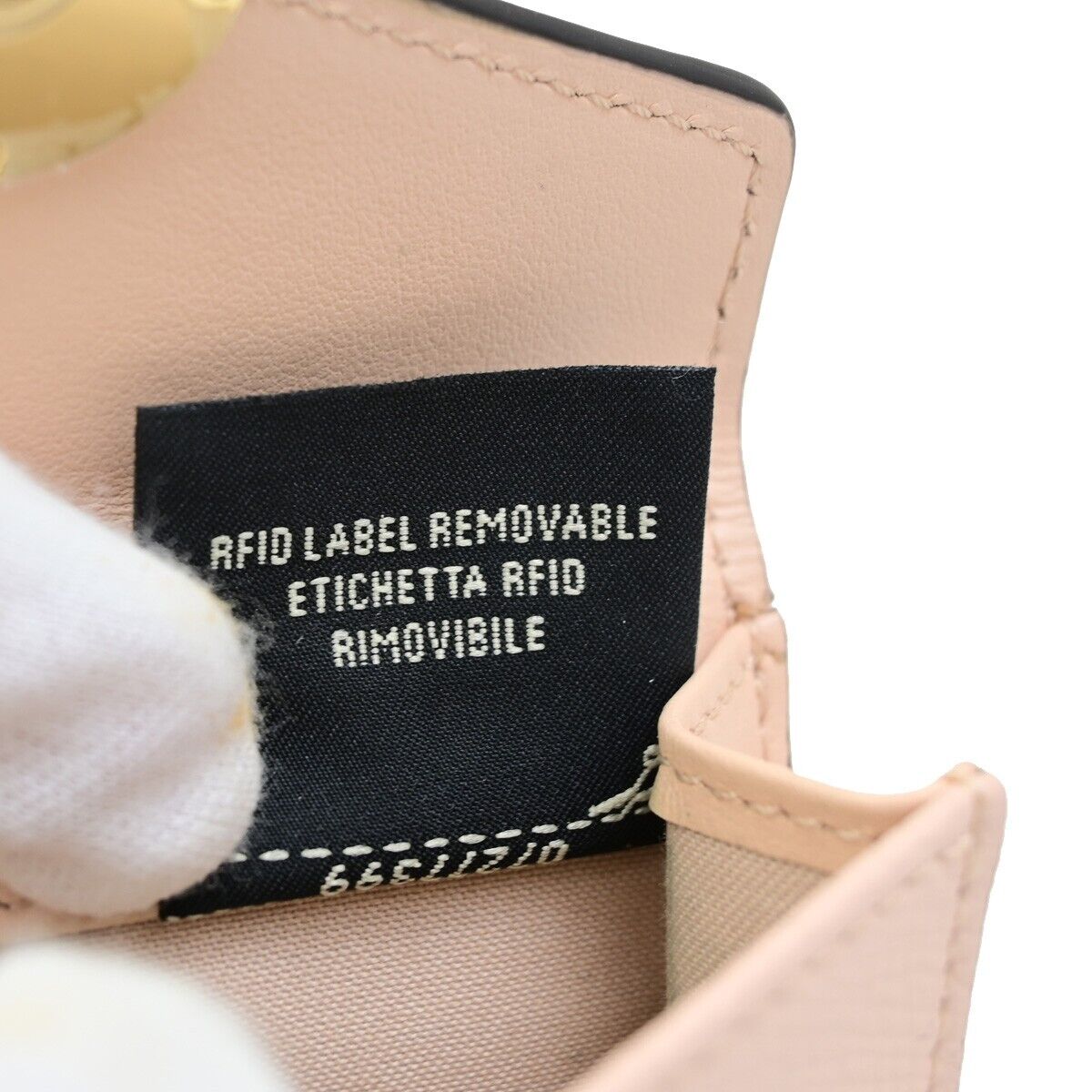 FENDI Zucca Pattern Mini Trifold Wallet Purse Leather Pink Italy 69FB178