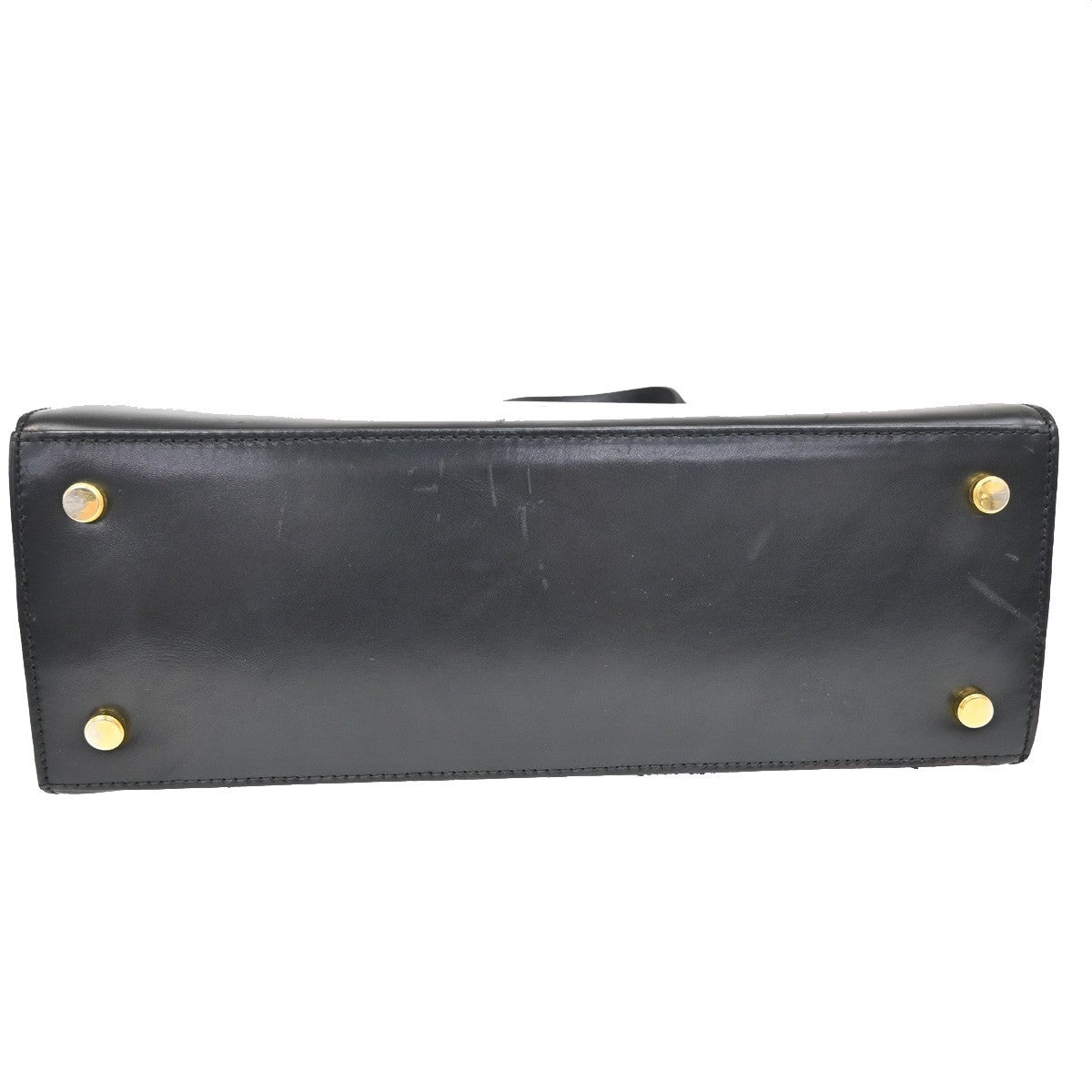 SALVATORE FERRAGAMO Logo Vara Shoulder Bag Canvas Leather Black Italy 65EF878