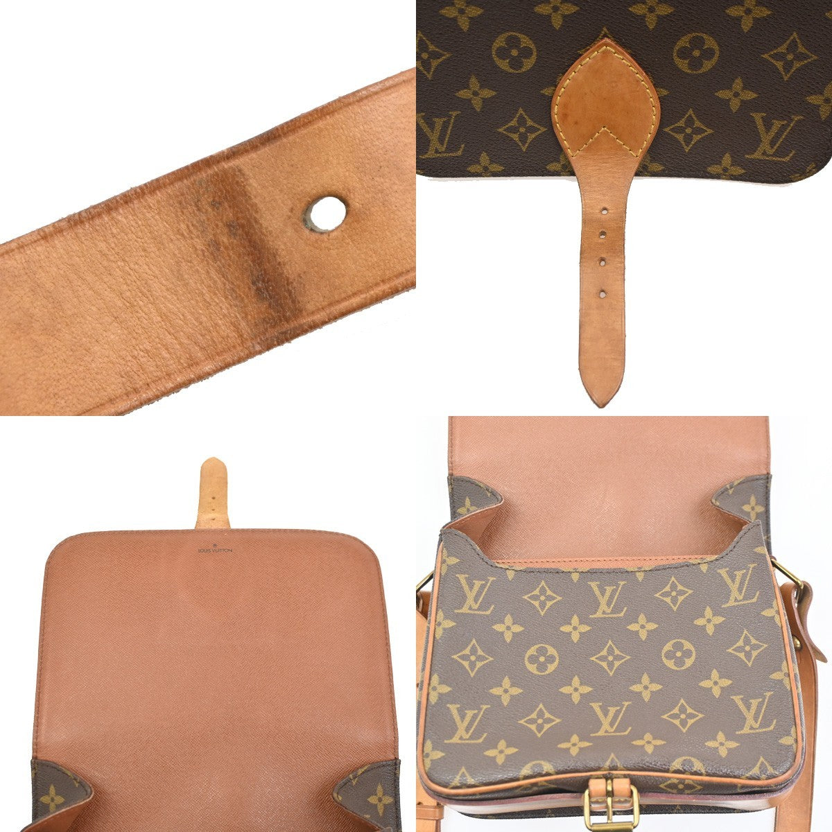 LOUIS VUITTON Cartouchiere MM Shoulder Bag Monogram Leather Brown M51253 89PA078