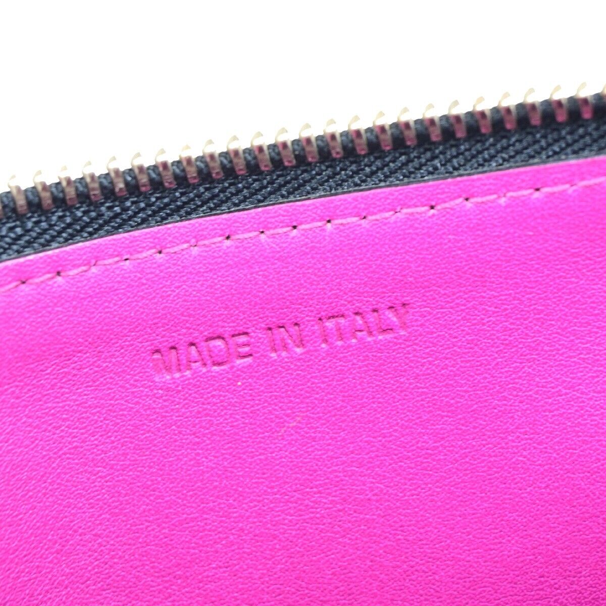 CHRISTIAN DIOR Logo Clutch Hand Bag Leather Black GHW Made In Italy 61KA391