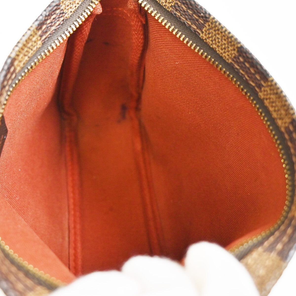 LOUIS VUITTON  Trousse Makeup Hand Bag Damier Ebene Leather Brown N51982 61FB538