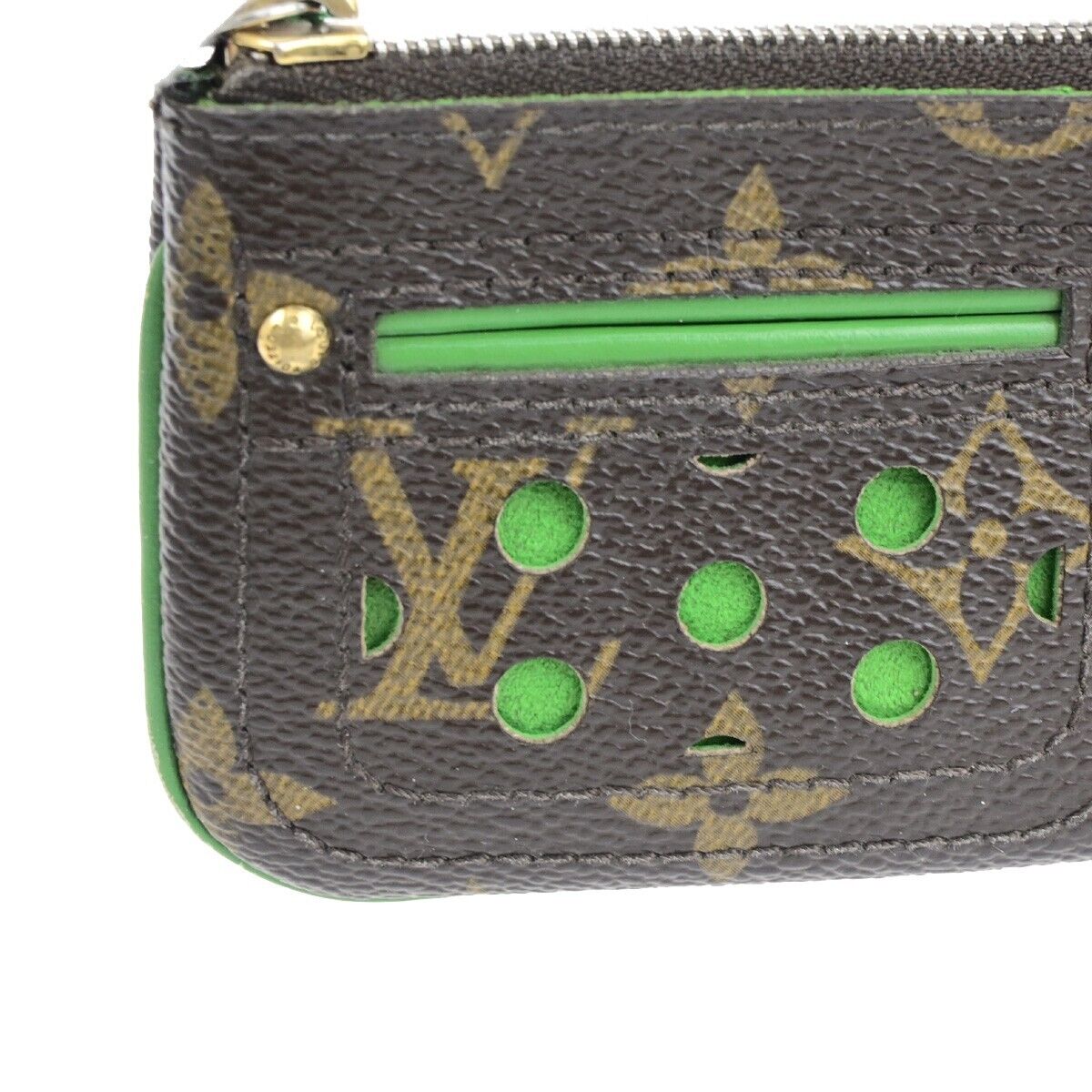 LOUIS VUITTON Pochette Cles Coin Wallet Monogram Perfo BN Green M95186 38FB244