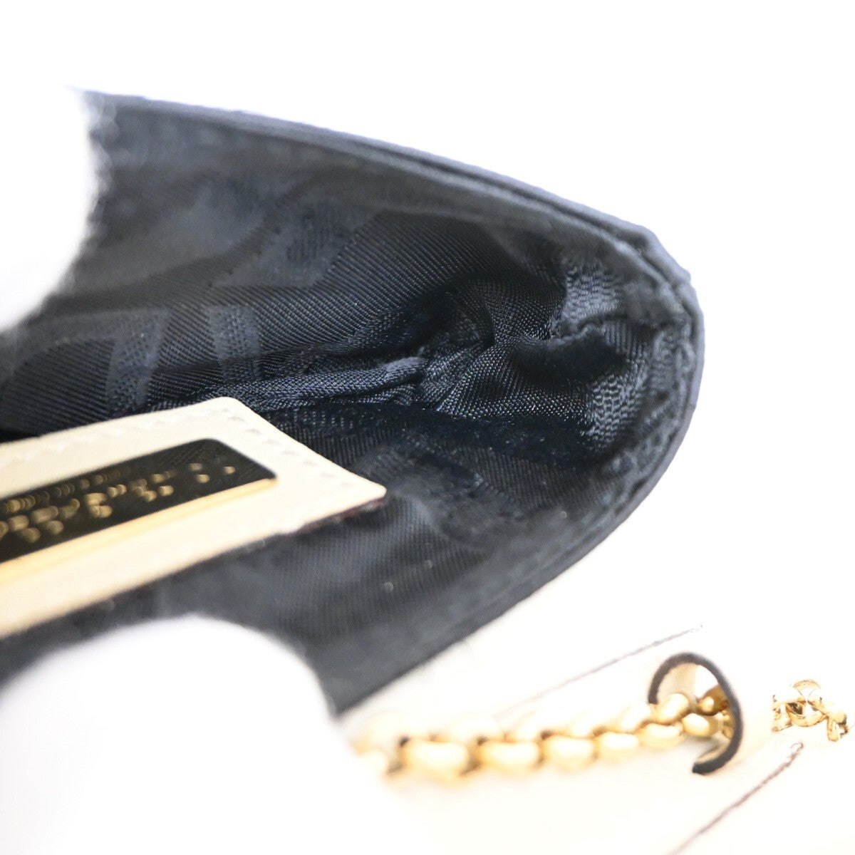 DOLCE & GABBANA Chain Coin Case Satin Exotic Leather Brown Black 02EE272